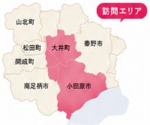 訪問エリアを示した地図